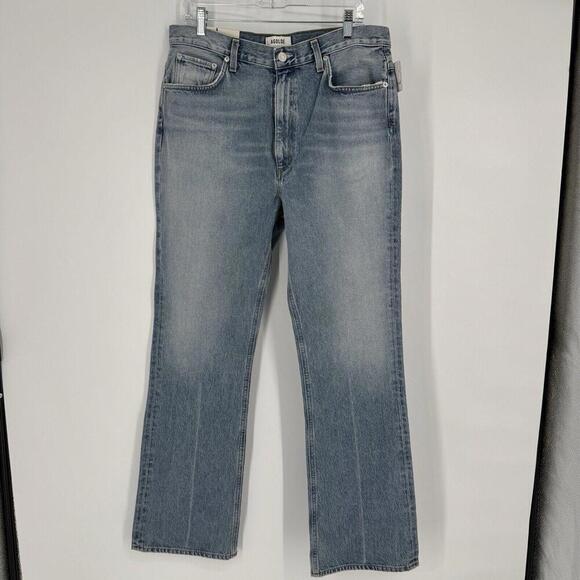 Agolde Jeans Women’s 32 blue high rise flare light wash denim western boho - Picture 1 of 8